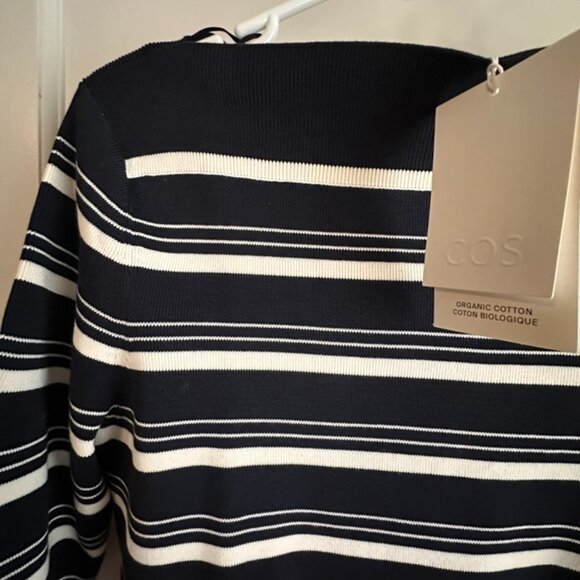 COS-BOAT-NECK STRIPED COTTON SWEATER - Picture 5 of 5